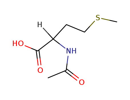 1115-47-5,N-Acetyl-DL-methionine,Ac-DL-Met-OH;DL-Methionine,N-acetyl- (6CI);Methionine, N-acetyl-, DL- (8CI);Acetyl-DL-methionine;DL-N-acetylmethionine;NSC 7633;Methionamine;Methionine,N-acetyl-;