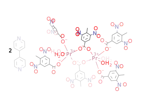 [Pr(III)2(3,5-dinitro-4-methylbenzoate)6(H2O)4]*2(4,4'-bipyridyl)