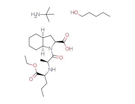 (2S,3aS,7aS)-1-[(2S)-2-[[(1S)-1-(ethoxycarbonyl)butyl]amino]-1-oxopropyl]octahydro-1H-indole-2-carboxylic acid tert-butylamine salt pentanol solvate