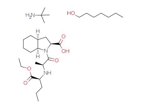 (2S,3aS,7aS)-1-[(2S)-2-[[(1S)-1-(ethoxycarbonyl)butyl]amino]-1-oxopropyl]octahydro-1H-indole-2-carboxylic acid tert-butylamine salt heptanol solvate