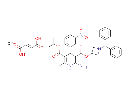 2-amino-1,4-dihydro-6-methyl-4-(3-nitrophenyl)-3,5-pyridinedicarboxylic acid 3-(1-diphenylmethylazetidin-3-yl) ester 5-isopropyl ester hemifumarate