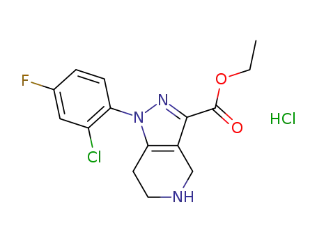 ethyl 1-(2-chloro-4-fluorophenyl)-4,5,6,7-tetrahydro-1H-pyrazolo[4,3-c]pyridine-3-carboxylate hydrochloride