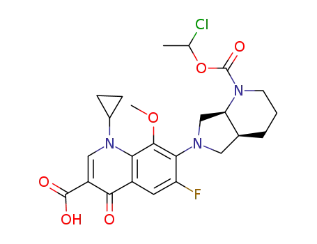 7-((4aS,7aS)-1-((1-chloroethoxy)carbonyl)octahydropyrrolo[3,4-b]pyridin-6-yl)-1-cyclopropyl-6-fluoro-1,4-dihydro-8-methoxy-4-oxoquinoline-3-carboxylic acid