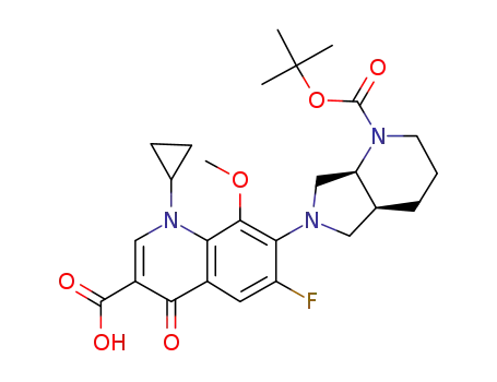 7-((4aS,7aS)-1-(tert-butoxycarbonyl)-octahydropyrrolo-[3,4-b]pyridin-6-yl)-1-cyclopropyl-6-fluoro-1,4-dihydro-8-methoxy-4-oxoquinoline-3-carboxylic acid