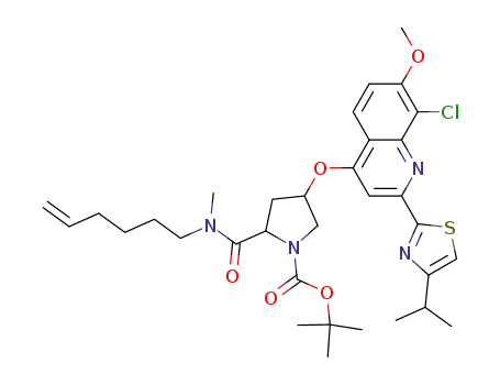(2S,4S)-tert-butyl 4-(8-chloro-2-(4-isopropylthiazol-2-yl)-7-methoxyquinolin-4-yloxy)-2-(hex-5-enyl(methyl)carbamoyl)pyrrolidine-1-carboxylate