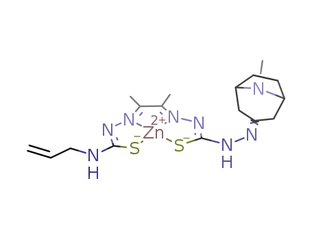 diacetyl-2-(4-N-allyl-3-thiosemicarbazonato)-3-(4-N-tropimine-3-thiosemicarbazonato)zinc(II)