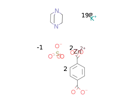 [(zinc)2(terephthalate)2(1,4-diazabicyclo[2.2.2]octane)]*(x)K2SO4 [Zn2(C6H4(COO)2)2(N2(C2H4)3)]*99K2SO4, hexagonal