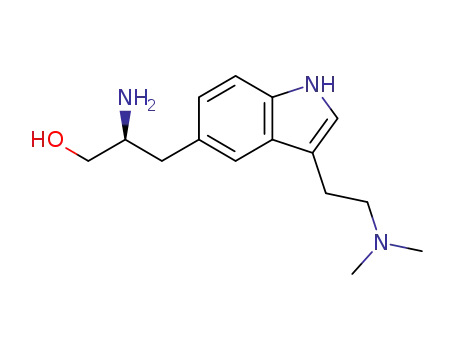 Molecular Structure of 139264-69-0 (Zolmitriptan Related Compound B (20 mg) ((S)-2-Amino-3-{3-[2-(dimethylamino)ethyl]-1H-indol-5-yl}propan-1-ol))