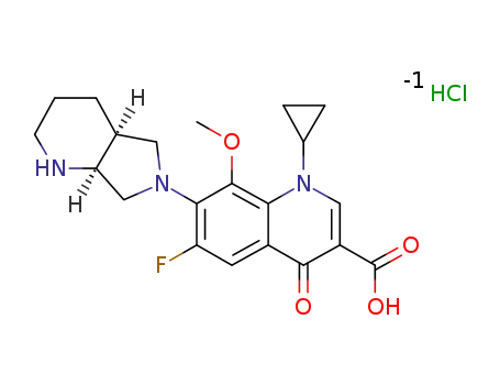 1-cyclopropyl-6-fluoro-1,4-dihydro-8-methoxy-7-[(4aS,7aS)-octahydro-6H-pyrrolo[3,4-b]pyridine-6-yl]-4-oxo-3-quinolinecarboxylic acid hydrochloride