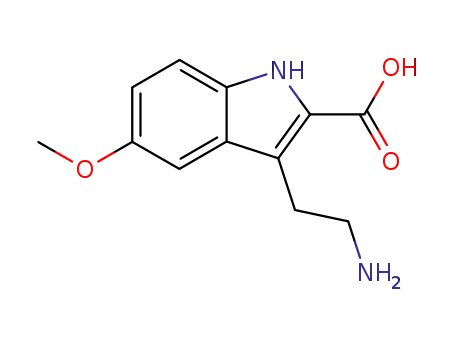 Molecular Structure of 52648-13-2 (3-(2-AMINO-ETHYL)-5-METHOXY-1H-INDOLE-2-CARBOXYLIC ACID)