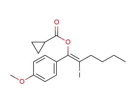 (E)-2-iodo-1-(4-methoxyphenyl)hex-1-en-1-yl cyclopropanecarboxylate