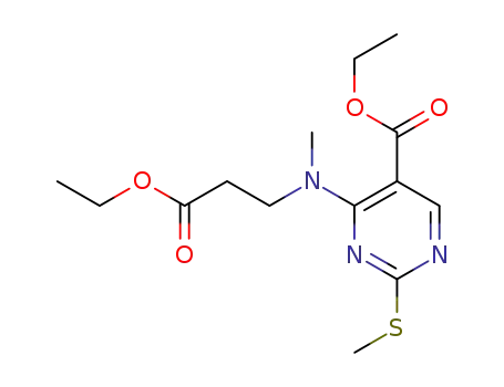 ethyl 4-((3-ethoxy-3-oxopropyl)(methyl)amino)-2-(methylthio)pyrimidine-5-carboxylate