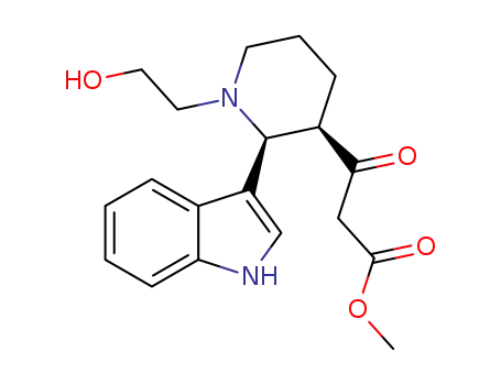 (-)-methyl 3-((2S,3R)-1-(2-hydroxyethyl)-2-(indol-3-yl)piperidin-3-yl)-3-oxopropanoate