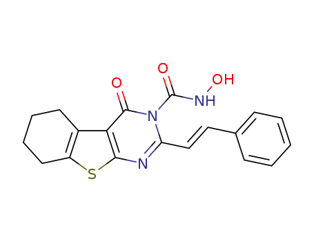 (E)-N-hydroxy-4-oxo-2-styryl-5,6,7,8-tetrahydrobenzo[4,5]thieno[2,3-d]pyrimidine-3(4H)-carboxamide