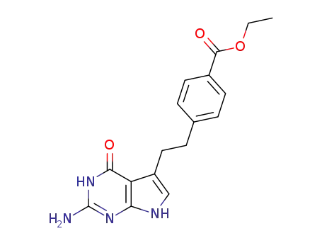 ethyl 4-(2-(2-amino-4-oxo-4,7-dihydro-3H-pyrrolo[2,3-d]-pyrimidin-5-yl)ethyl)benzoate