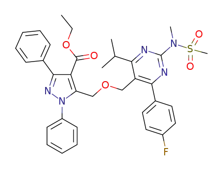 ethyl 5-(((4-(4-fluorophenyl)-6-isopropyl-2-(N-methylmethylsulfonamido)pyrimidin-5-yl)methoxy)methyl)-1,3-diphenyl-1H-pyrazole-4-carboxylate