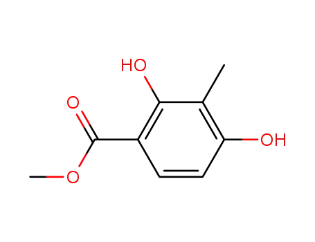 Molecular Structure of 33662-58-7 (METHYL 2,4-DIHYDROXY-3-METHYLBENZOATE)