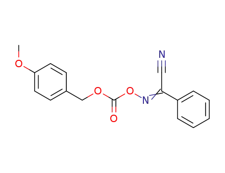 Molecular Structure of 59577-32-1 (2-(4-METHOXYBENZYLOXYCARBONYLOXYIMINO)-2-PHENYLACETONITRILE)