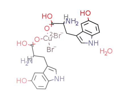 [copper(II)(L-5-hydroxytryptophan)2(bromide)2] monohydrate