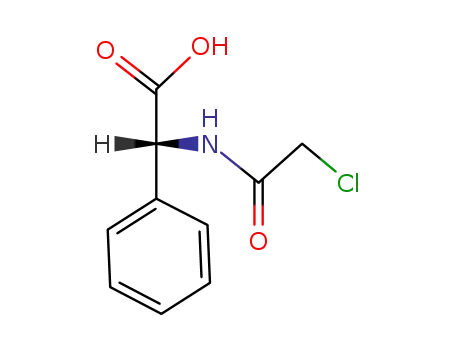 Molecular Structure of 28290-68-8 (Benzeneacetic acid, a-[(chloroacetyl)amino]-, (R)-)
