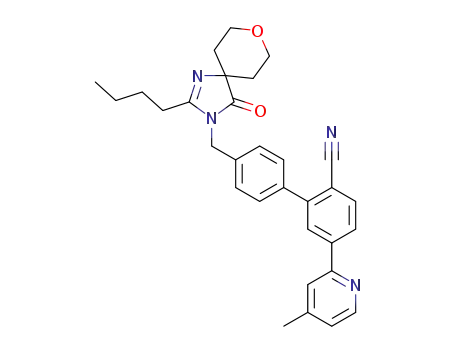 4'-((2-butyl-4-oxo-8-oxa-1,3-diazaspiro[4.5]dec-1-en-3-yl)methyl)-5-(4-methylpyridin-2-yl)-[1,1'-biphenyl]-2-carbonitrile