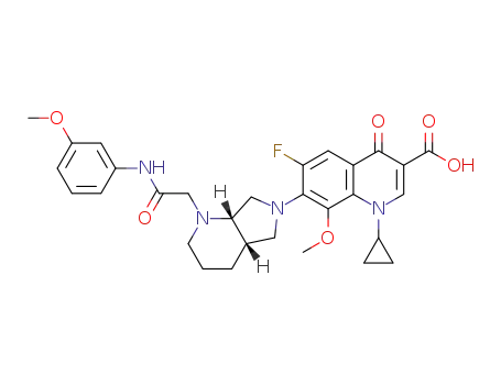 1-cyclopropyl-6-fluoro-8-methoxy-4-oxo-7-((4aS,7aS)-1-(2-((3-methoxyphenyl)amino)-2-oxoethyl)hexahydro-1H-pyrrolo[3,4-b]pyridin-6(2H)-yl)-1,4-dihydroquinoline-3-carboxylic acid