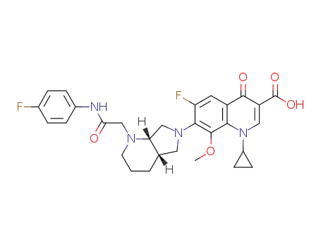 1-cyclopropyl-6-fluoro-8-methoxy-4-oxo-7-((4aS,7aS)-1-(2-((4-fluorophenyl)amino)-2-oxoethyl)hexahydro-1H-pyrrolo[3,4-b]pyridin-6(2H)-yl)-1,4-dihydroquinoline-3-carboxylic acid