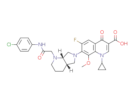 1-cyclopropyl-6-fluoro-8-methoxy-4-oxo-7-((4aS,7aS)-1-(2-((4-chlorophenyl)amino)-2-oxoethyl)hexahydro-1H-pyrrolo[3,4-b]pyridin-6(2H)-yl)-1,4-dihydroquinoline-3-carboxylic acid