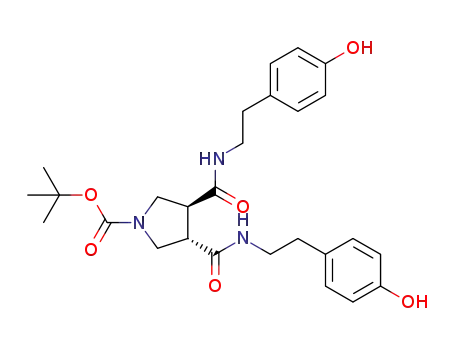 tert-butyl trans-3,4-bis((4-hydroxyphenethyl)carbamoyl)pyrrolidine-1-carboxylate