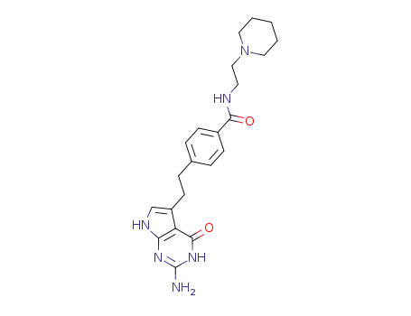 4-(2-(2-amino-4-oxo-4,7-dihydro-3H-pyrrolo[2,3-d]pyrimidin-5-yl)ethyl)-N-(2-(piperidin-1-yl)ethyl)benzamide