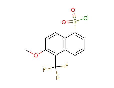 Molecular Structure of 113699-68-6 (1-Naphthalenesulfonyl chloride, 6-methoxy-5-(trifluoromethyl)-)