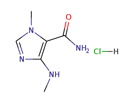 Molecular Structure of 94453-49-3 (1H-Imidazole-5-carboxamide, 1-methyl-4-(methylamino)-, hydrochloride)