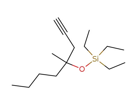 Molecular Structure of 58682-77-2 (Silane, triethyl[[1-methyl-1-(2-propynyl)pentyl]oxy]-)