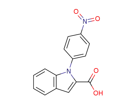 Molecular Structure of 65439-85-2 (1H-Indole-2-carboxylic acid, 1-(4-nitrophenyl)-)