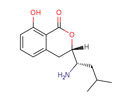 Molecular Structure of 57765-73-8 (1H-2-Benzopyran-1-one,
3-(1-amino-3-methylbutyl)-3,4-dihydro-8-hydroxy-)