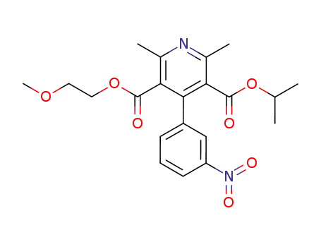 Molecular Structure of 85677-93-6 (NIMODIPINE RELATED COMPOUND A (50 MG) (2-METHOXYETHYL  1-METHYLETHYL 2,6-DIMETHYL-4-(3-NITROPHENYL)PYRIDINE-3,5-DICARBOXYLATE))