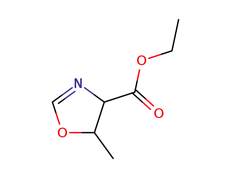Molecular Structure of 55942-37-5 (4-Oxazolecarboxylic acid, 4,5-dihydro-5-methyl-, ethyl ester)
