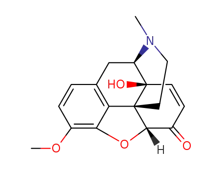 Molecular Structure of 508-54-3 ((5alpha)-7,8-didehydro-4,5-epoxy-14-hydroxy-3-methoxy-17-methylmorphinan-6-one)