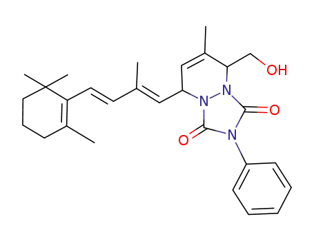 5-Hydroxymethyl-6-methyl-8-[(1E,3E)-2-methyl-4-(2,6,6-trimethyl-cyclohex-1-enyl)-buta-1,3-dienyl]-2-phenyl-5,8-dihydro-[1,2,4]triazolo[1,2-a]pyridazine-1,3-dione