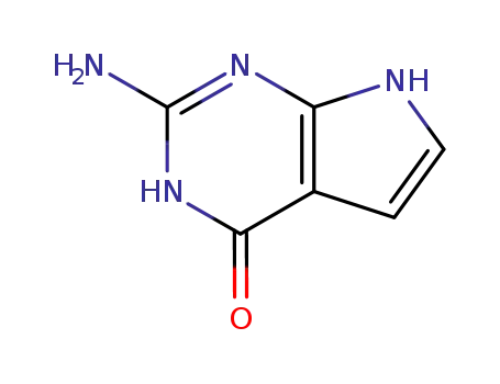 Molecular Structure of 7355-55-7 (2-Amino-4-hydroxypyrrolo[2,3-d]pyrimidine)