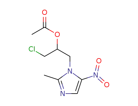 Molecular Structure of 57939-59-0 (1H-Imidazole-1-ethanol, a-(chloromethyl)-2-methyl-5-nitro-, acetate
(ester))