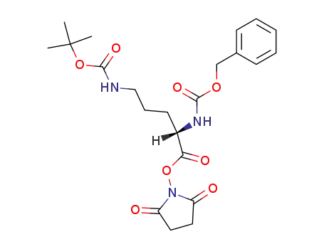 Molecular Structure of 116115-11-8 (Carbamic acid,
[4-[[(1,1-dimethylethoxy)carbonyl]amino]-1-[[(2,5-dioxo-1-pyrrolidinyl)oxy
]carbonyl]butyl]-, phenylmethyl ester, (S)-)