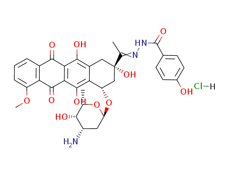 N-[1-[4-(4-amino-5-hydroxy-6-methyl-oxan-2-yl)oxy-2,5,12-trihydroxy-7-methoxy-6,11-dioxo-3,4-dihydro-1H-tetracen-2-yl]ethylideneamino]-4-hydroxy-benzamide cas  66996-57-4