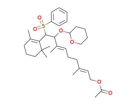 1-acetoxy-3,7-dimethyl-8-(tetrahydropyran-2-yl)oxy-9-phenylsulfonyl-9-(2,6,6-trimethyl-1-cyclohexen-1-yl)-2(E),6(E)-nonadiene
