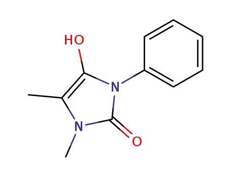 Molecular Structure of 96337-48-3 (2H-Imidazol-2-one, 1,3-dihydro-4-hydroxy-1,5-dimethyl-3-phenyl-)