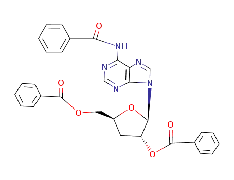 Molecular Structure of 4395-38-4 (Adenosine, N-benzoyl-3'-deoxy-, 2',5'-dibenzoate)