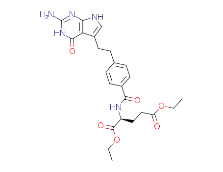 Molecular Structure of 146943-43-3 (N-[4-[2-(2-Amino-4,7-dihydro-4-oxo-3H-pyrrolo[2,3-d]pyrimidin-5-yl)ethyl]benzoyl]-L-glutamic acid 1,5-diethyl ester)