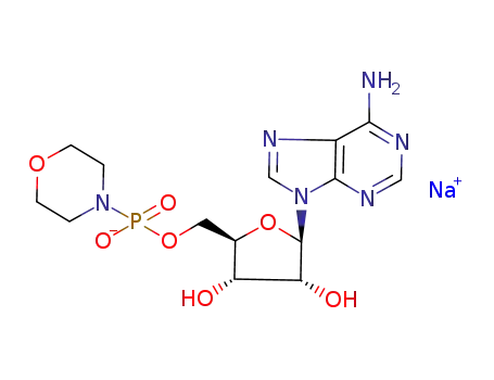 Molecular Structure of 95314-00-4 (Adenosine, 5'-(hydrogen 4-morpholinylphosphonate), monosodium salt)