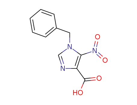 Molecular Structure of 69195-96-6 (5-NITRO-1-(PHENYLMETHYL)-1H-IMIDAZOLE-4-CARBOXYLIC ACID)