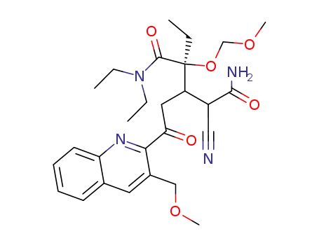 (S)-4-Cyano-2-ethyl-2-methoxymethoxy-3-[2-(3-methoxymethyl-quinolin-2-yl)-2-oxo-ethyl]-pentanedioic acid 5-amide 1-diethylamide